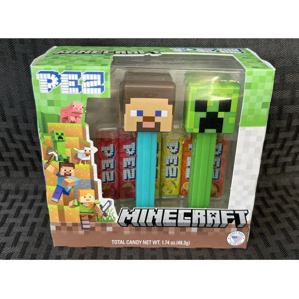 Minecraft PEZ Dispenser Gift Set Steve and Creeper Candy NEW